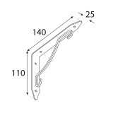 Konzole/držák police - černá - WFK Domax Home - 2
