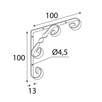 Dekorativní držák na police - ocel - WO Velano - 2