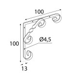 Dekorativní držák na police - ocel - WO Velano - 2
