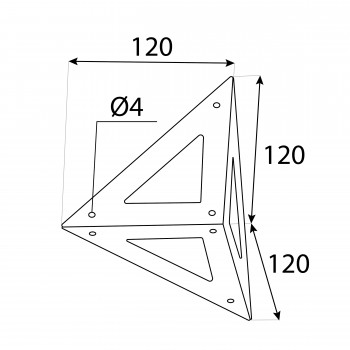 Podpěra police LOFT černá 120x120x120 - WOL 1 Velano - 2