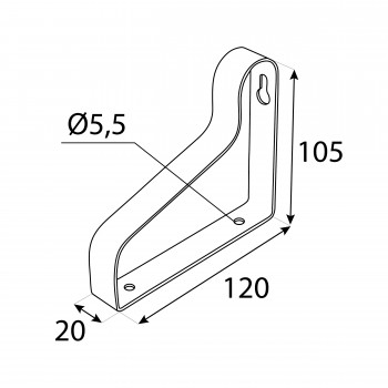 Podpěra police LOFT černá 120x105x20 - WOL 2 Velano - 2