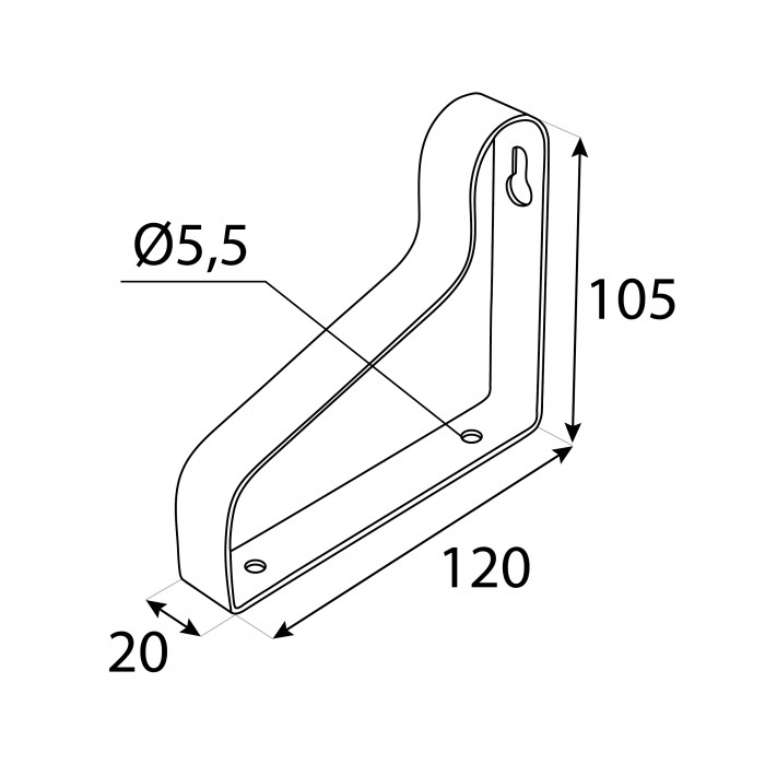 Podpěra police LOFT černá 120x105x20 - WOL 2 Velano - 2