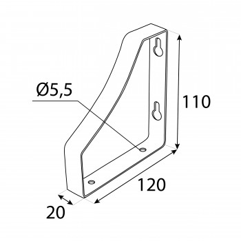 Podpěra police LOFT černá 120x110x20 - WOL 3 Velano - 2