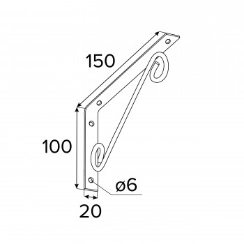 Dekorativní držák na police - ocel - WOP Velano - 2