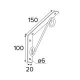 Dekorativní držák na police - ocel - WOP Velano - 2