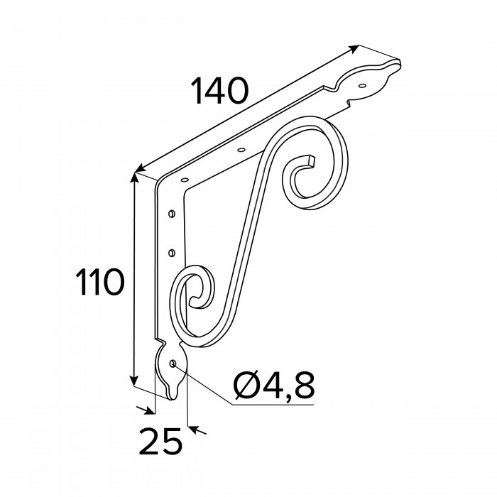 Dekorativní držák na police - ocel - WOZ Velano - 2