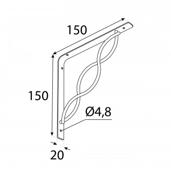 Dekorativní držák na police - ocel - WPRP Velano - 2