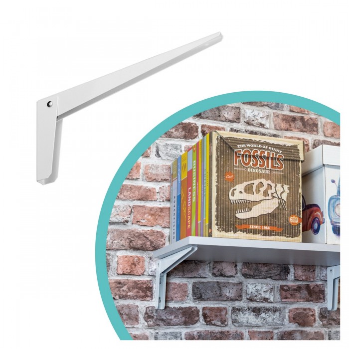 2x Konzole skládací - bílá - WSN Velano - 1