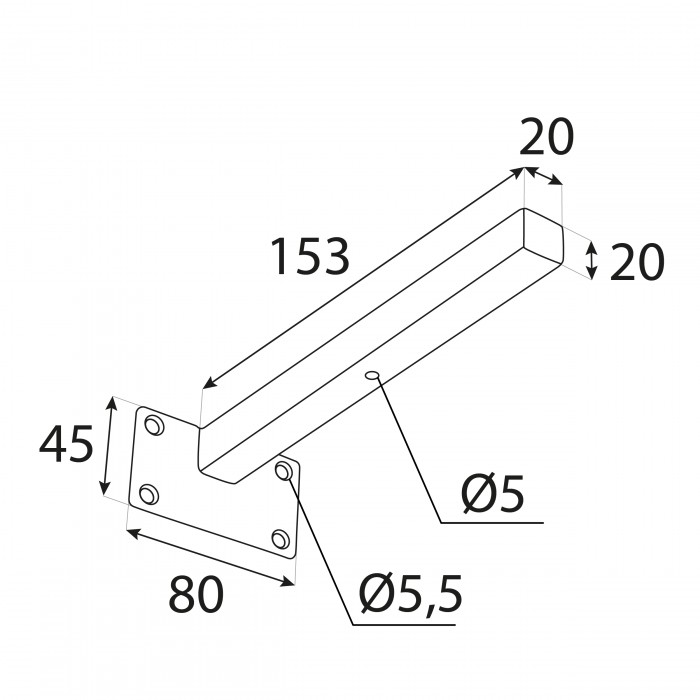 Konzole/držák police - černá - WFI Domax Home - 2