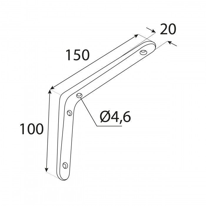 Konzole/držák police - bílá - hliníková - WFM Domax Home - 2