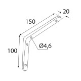 Konzole/držák police - bílá - hliníková - WFM Domax Home - 2