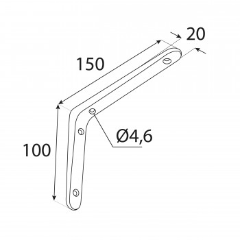 Konzole/držák police - černá - hliníková - WFM