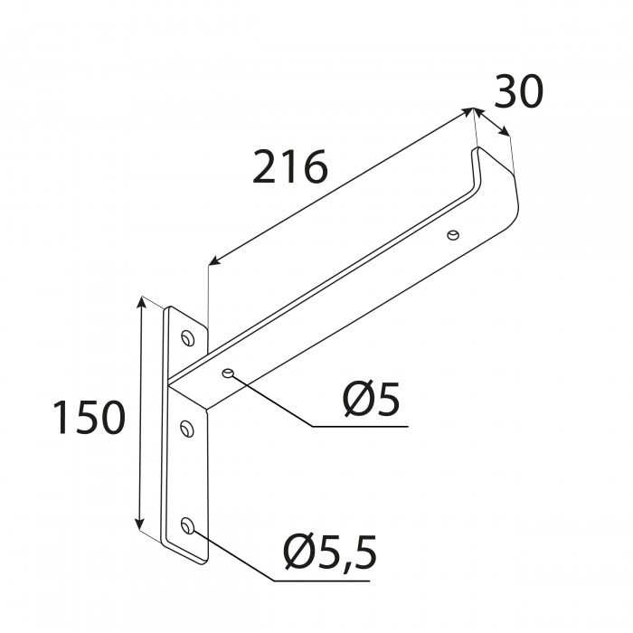 Konzole/držák police - černá - WFN Domax Home - 2