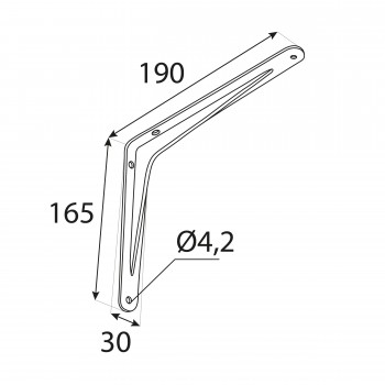 Konzole/držák police - bílá - hliníková - WFT Domax Home - 2