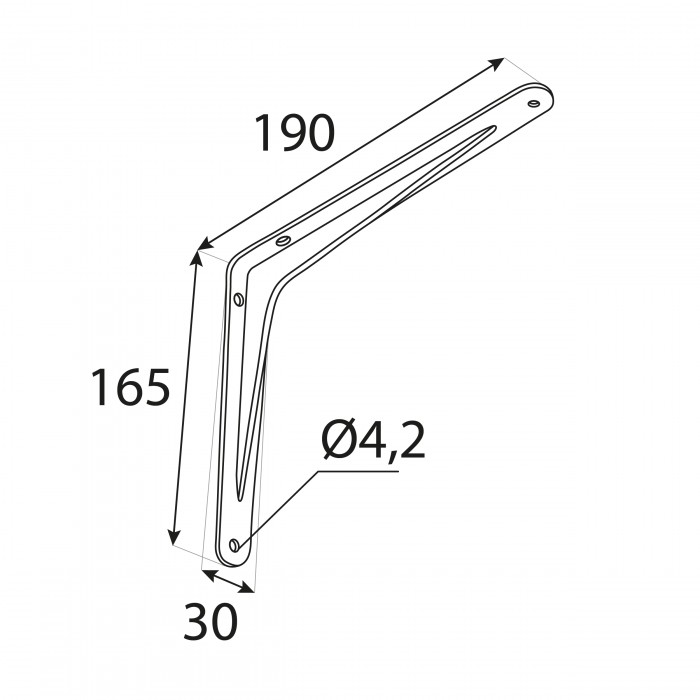 Konzole/držák police - bílá - hliníková - WFT Domax Home - 2