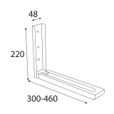 Konzole/držák police - nastavitelný bílý 300-460x220 - WSR Velano - 2