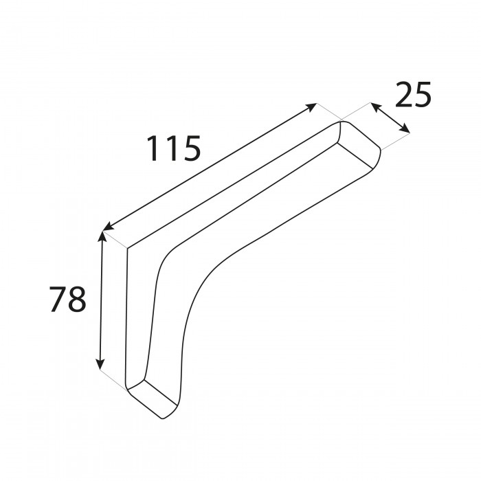 Rovný držák police bílá - WSPP Velano - 2