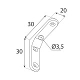 Konzole/držák police - jednoduchý bílý - WSM Velano - 2