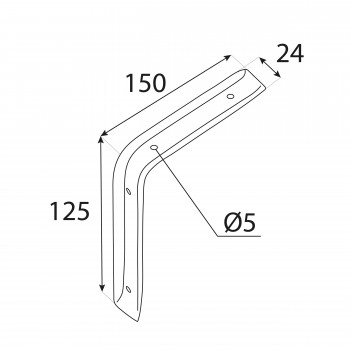 Konzole/držák police - jednoduchý bílý - WSB Velano - 2