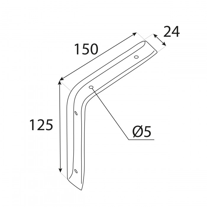 Konzole/držák police - jednoduchý bílý - WSB Velano - 2