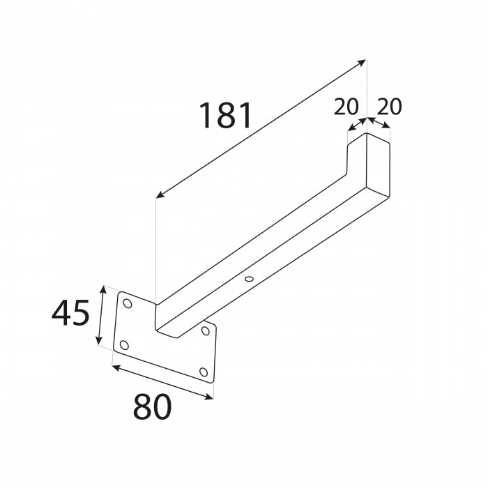 Konzole/držák police - černá - WFU Domax Home - 2