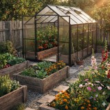 Polykarbonátový zahradní skleník - černý - Verbena II - 3x2,5m GRINDI - 2