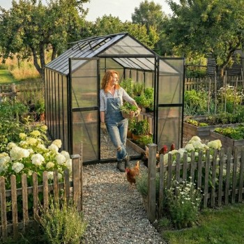 Polykarbonátový zahradní skleník - černý - Verbena IV - 4,2x2,5m GRINDI - 6