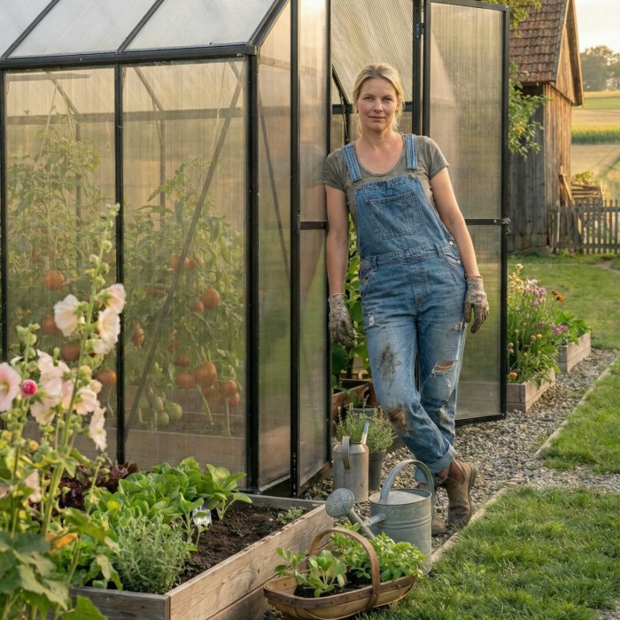 Polykarbonátový zahradní skleník - černý - Verbena V - 4,8x2,5m GRINDI - 7