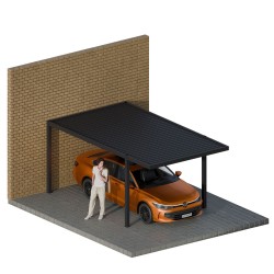 copy of Pergola - přístřešek pro auto - šedá - hliníková - Tilos II - 505x300x220 GRINDI IN THE GARDEN - 5