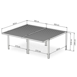 copy of Pergola - přístřešek pro auto - šedá - hliníková - Tilos II - 505x300x220 GRINDI IN THE GARDEN - 3