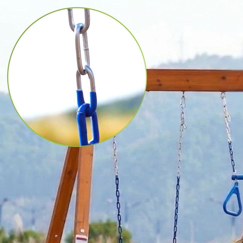 Plac zabaw ogrodowy dla dzieci huśtawka drewniana 3 osobowa Funland I GRINDI - 10