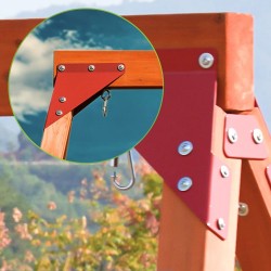 Plac zabaw ogrodowy dla dzieci huśtawka drewniana 3 osobowa Funland I GRINDI - 11