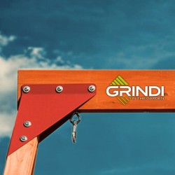 Plac zabaw ogrodowy dla dzieci huśtawka drewniana 3 osobowa Funland I GRINDI - 12