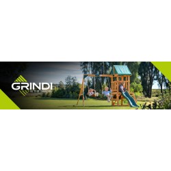 Plac zabaw ogrodowy dla dzieci huśtawka drewniana 3 osobowa Funland I GRINDI - 13