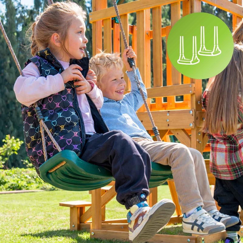 copy of Plac zabaw ogrodowy dla dzieci huśtawka drewniana 3 osobowa Funland I GRINDI - 9