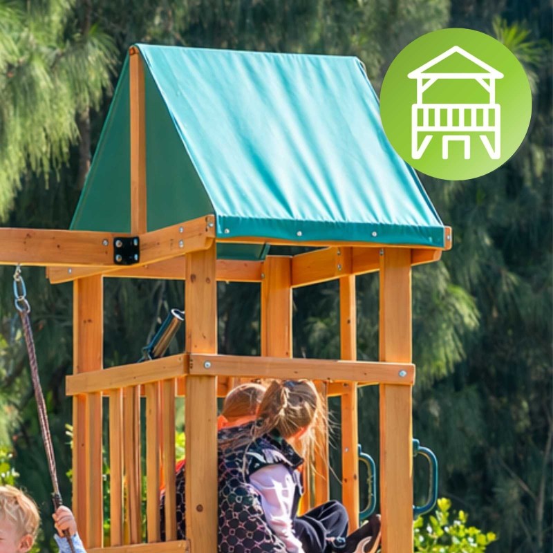 copy of Plac zabaw ogrodowy dla dzieci huśtawka drewniana 3 osobowa Funland I GRINDI - 12