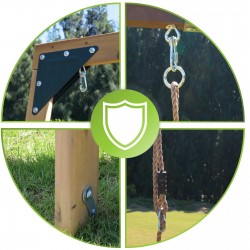 copy of Plac zabaw ogrodowy dla dzieci huśtawka drewniana 3 osobowa Funland I GRINDI - 15