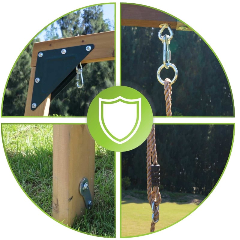 copy of Plac zabaw ogrodowy dla dzieci huśtawka drewniana 3 osobowa Funland I GRINDI - 15