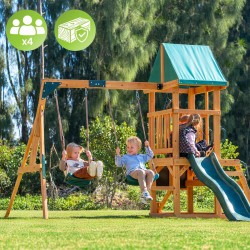 copy of Plac zabaw ogrodowy dla dzieci huśtawka drewniana 3 osobowa Funland I GRINDI - 8