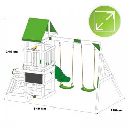 copy of Plac zabaw ogrodowy dla dzieci huśtawka drewniana 3 osobowa Funland I GRINDI - 3