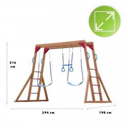 copy of Plac zabaw ogrodowy dla dzieci huśtawka drewniana 3 osobowa Funland I GRINDI - 3