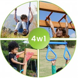 copy of Plac zabaw ogrodowy dla dzieci huśtawka drewniana 3 osobowa Funland I GRINDI - 7