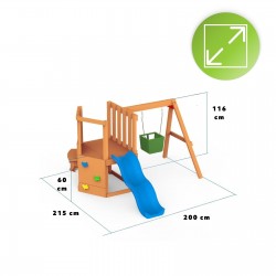 copy of Plac zabaw ogrodowy dla dzieci huśtawka drewniana 3 osobowa Funland I GRINDI - 3