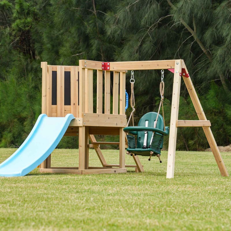 copy of Plac zabaw ogrodowy dla dzieci huśtawka drewniana 3 osobowa Funland I GRINDI - 9