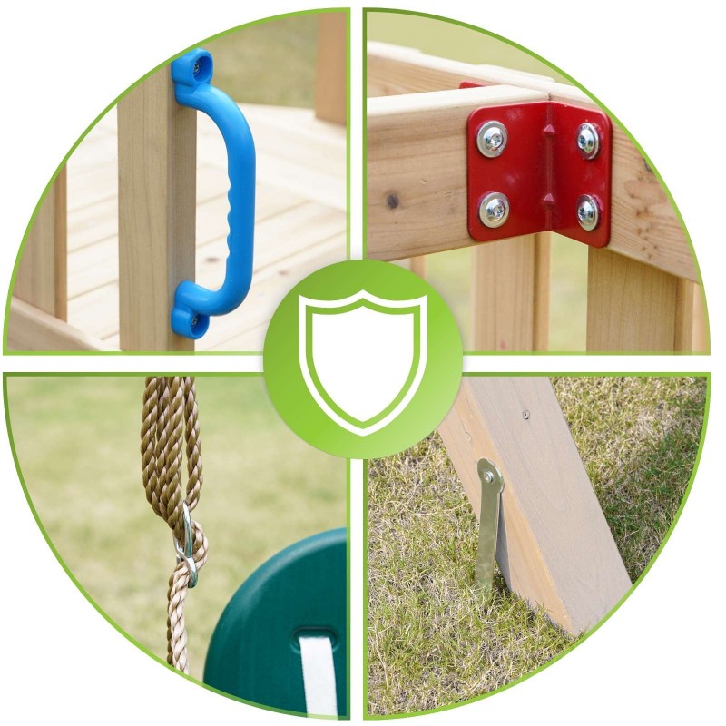 copy of Plac zabaw ogrodowy dla dzieci huśtawka drewniana 3 osobowa Funland I GRINDI - 5