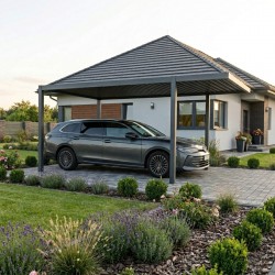 Hliníkový přístřešek pro auto – SAMOS I 500x300x230, antracit