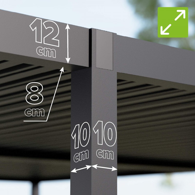 Dvougarážová přístřeška s hliníkovou střechou – SAMOS II 500x600x230 antracit