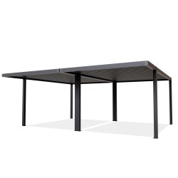 Dvougarážová přístřeška s hliníkovou střechou – SAMOS II 500x600x230 antracit