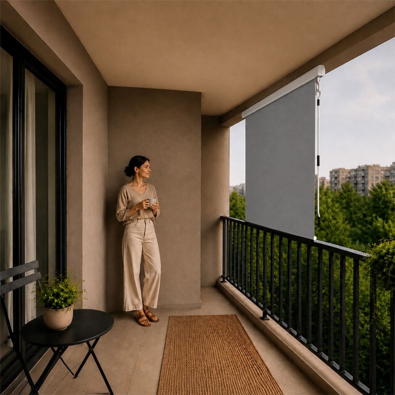 Balkónová roleta 160x250 Solano II - světle šedá