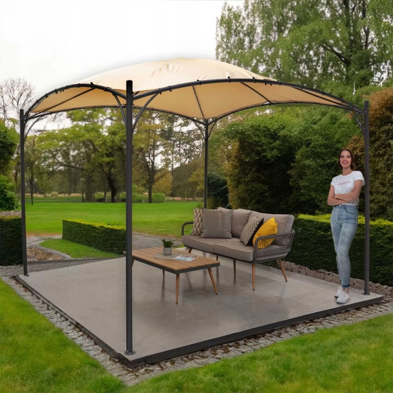 Zahradní altán - ocelový - béžový - RINIA 3x3m